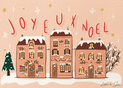 Joyeux No&euml;l et maisons enneig&eacute;es festives